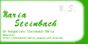 maria steinbach business card